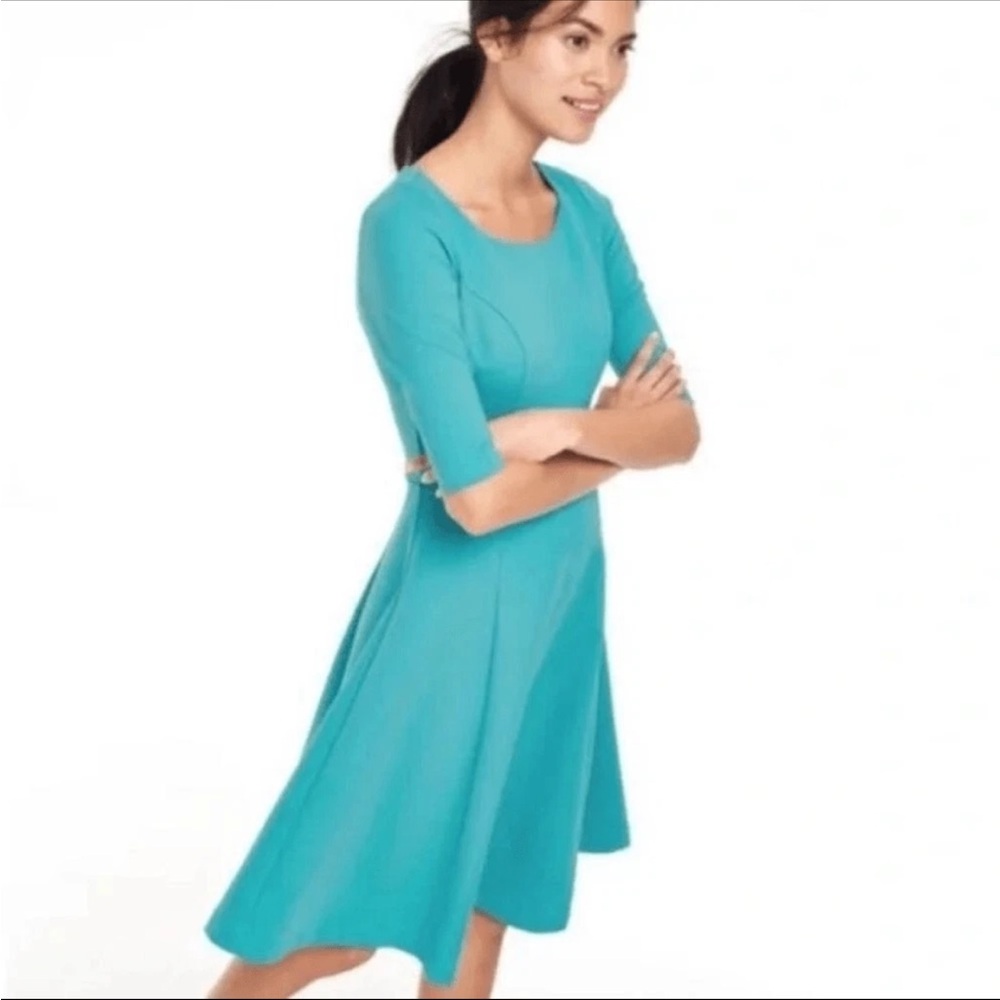Boden Turquoise Fit-and-Flare Midi Dress
